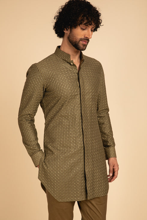 Inara Motif Wait Waist Coat Set